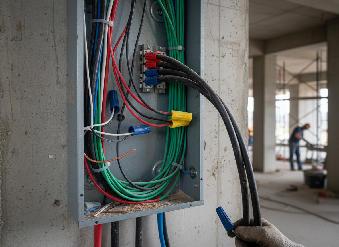 Wire nut and close end connectors used on infrastructure electrical work