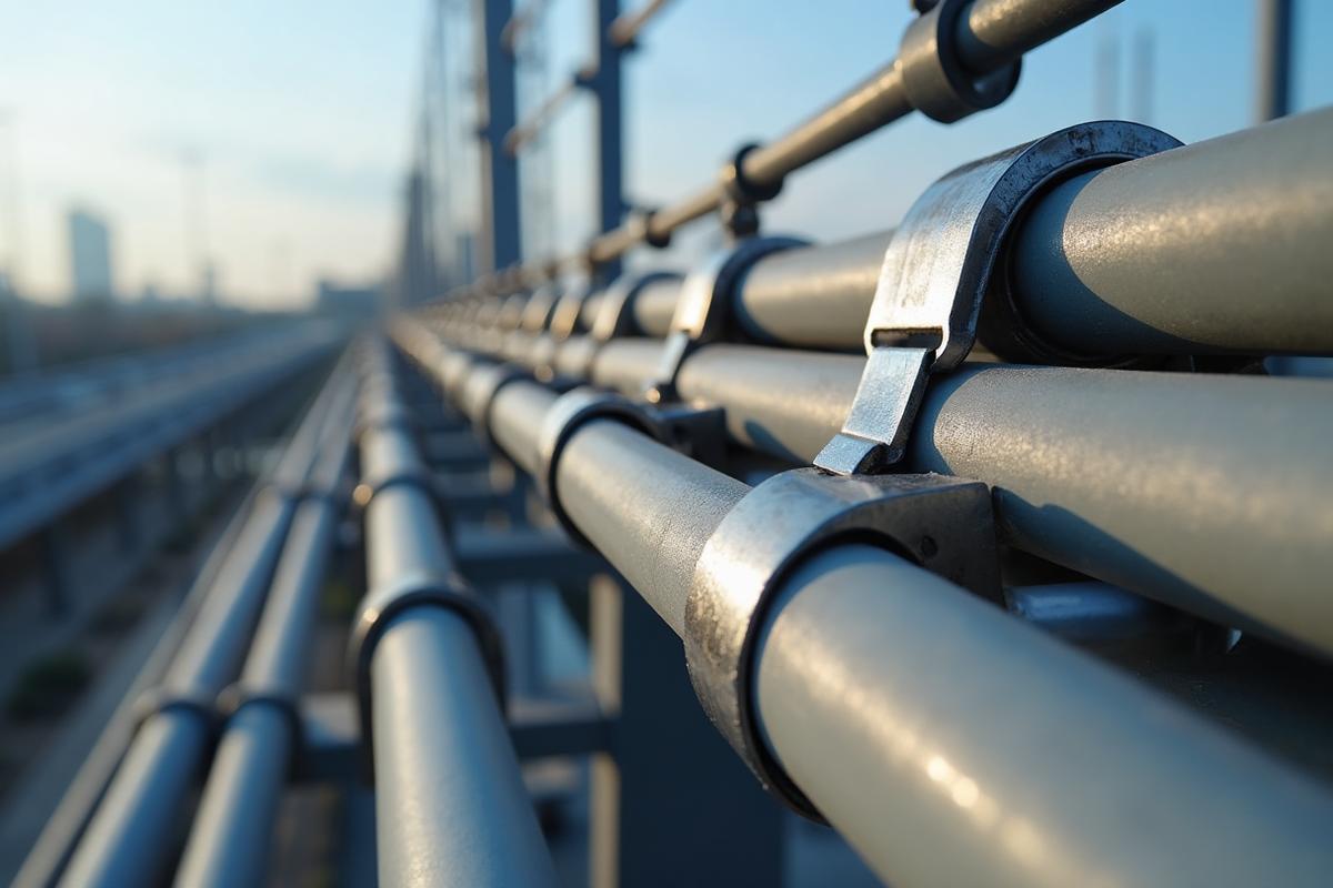 Stainless steel cable ties on infrastructure cable runs