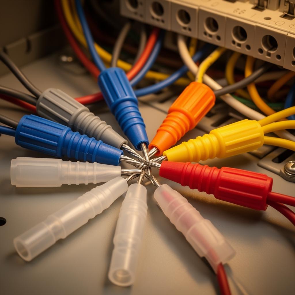 Wire nut connectors and close end connectors in a marine electrical panel