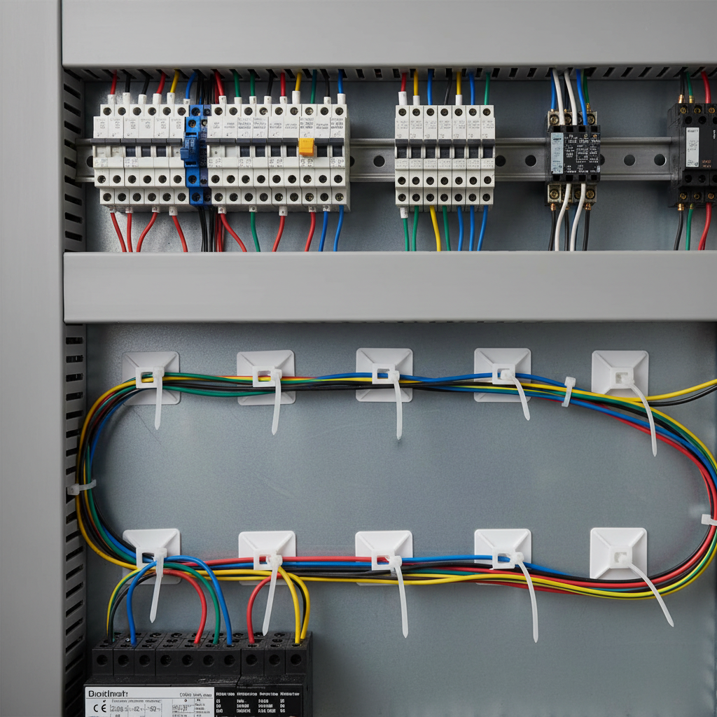 Tie mounts anchoring cable ties to panel surfaces