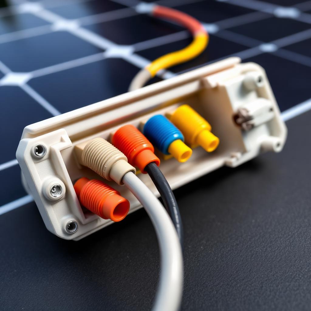 Wire nut connectors inside solar panel junction box